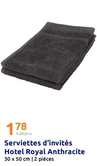 Offre: Serviettes d'invités Hotel Royal Anthracite