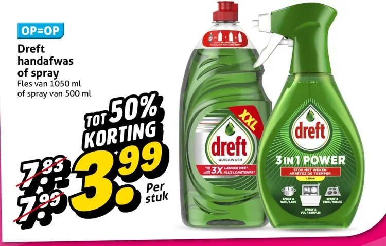 Aanbieding: Dreft handafwas of spray