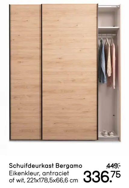 Aanbieding: Schuifdeurkast Bergamo
