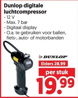 Aanbieding: Dunlop digitale luchtcompressor