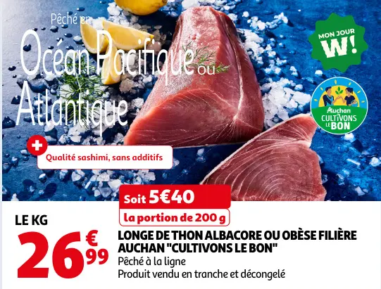 Promotie: Longe de thon albacore ou obèse filière