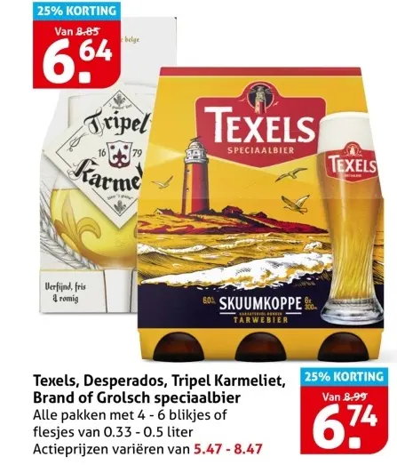 Aanbieding: Texels, Desperados, Tripel Karmeliet, Brand of Grolsch speciaalbier