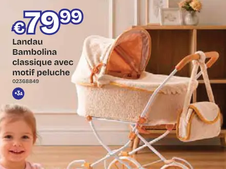 Offre: Landau Bambolina classique avec motif peluche