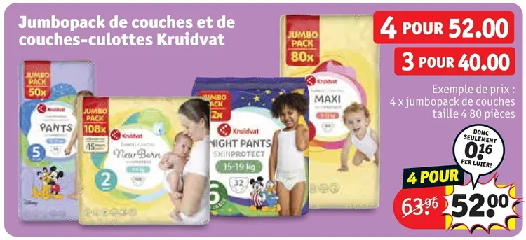 Offre: Jumbopack de couches et de couches-culottes