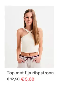 Aanbieding: Top met fijn ribpatroon