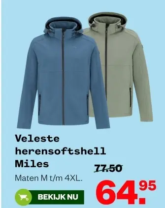 Aanbieding: Veleste herensoftshell Miles
