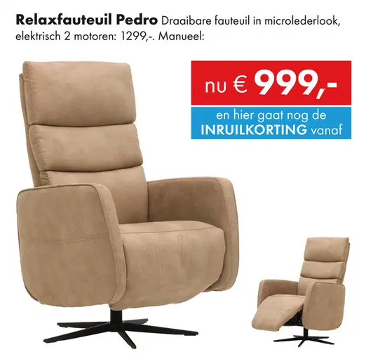 Aanbieding: Pedro relaxfauteuil
