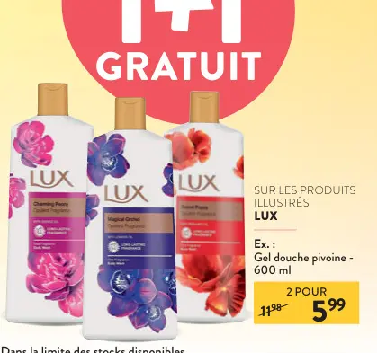 Offre: Gel douche pivoine
