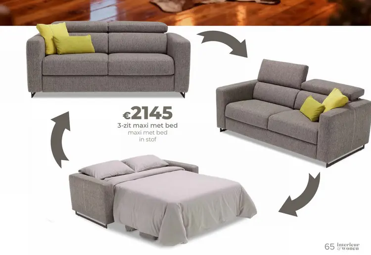 Promotie: 3-zit maxi met bed