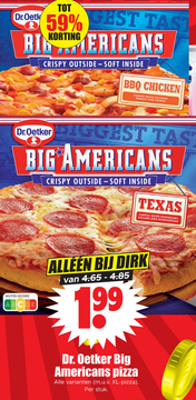 Aanbieding: Dr. Oetker Big Americans pizza