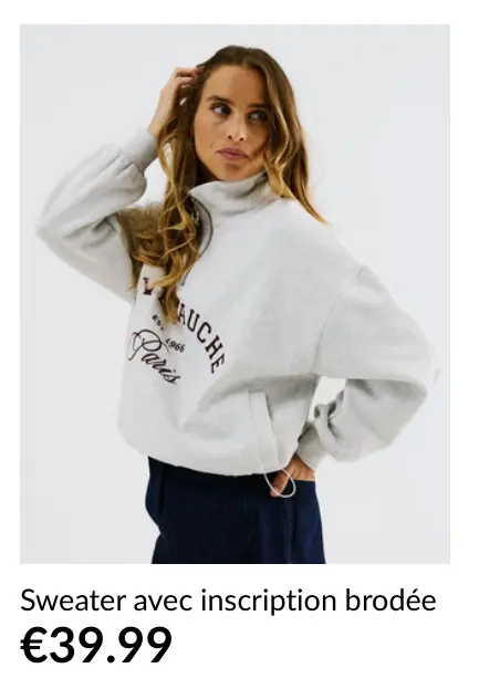 Offre: Sweater avec inscription brodée