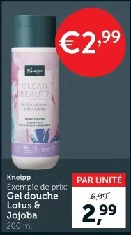Offre: Gel douche Lotus & Jojoba