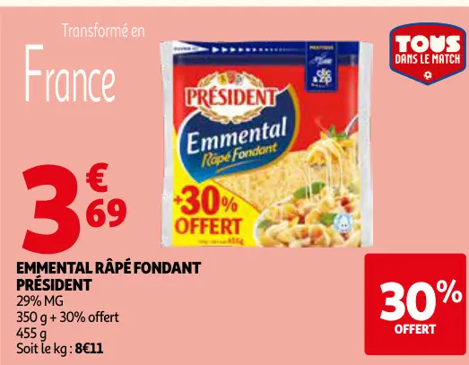 Offre: Emmental râpé fondant