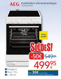 Offre: Cuisinière vitrocéramique