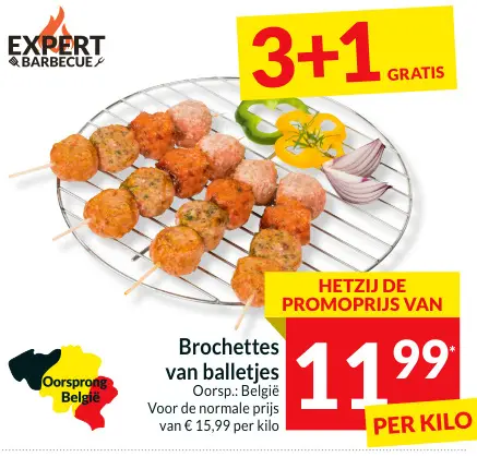Promotie: Brochettes van balletjes