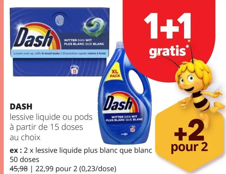 Offre: lessive liquide ou pods