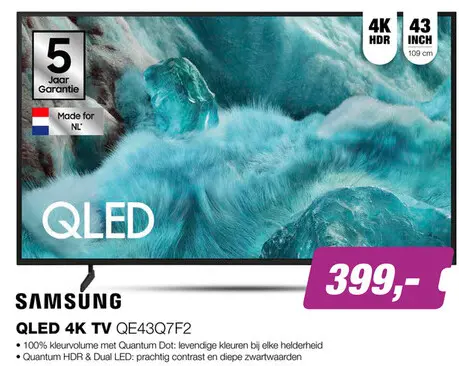 Aanbieding: Qled 4k tv qe43q7f2