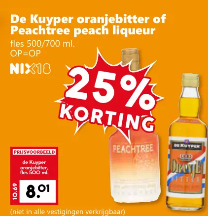 Aanbieding: oranjebitter of Peachtree peach liqueur