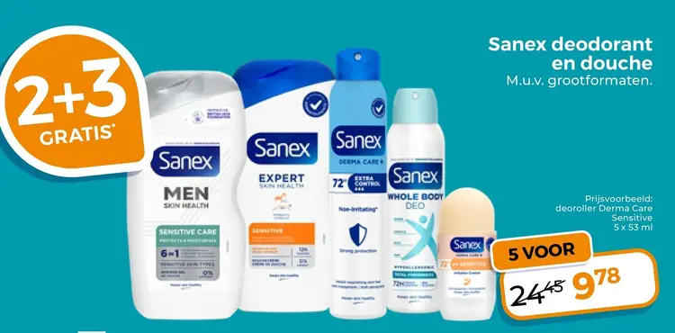 Aanbieding: Sanex deodorant en douche