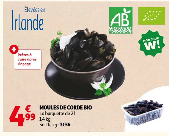 Offre: Moules de corde bio