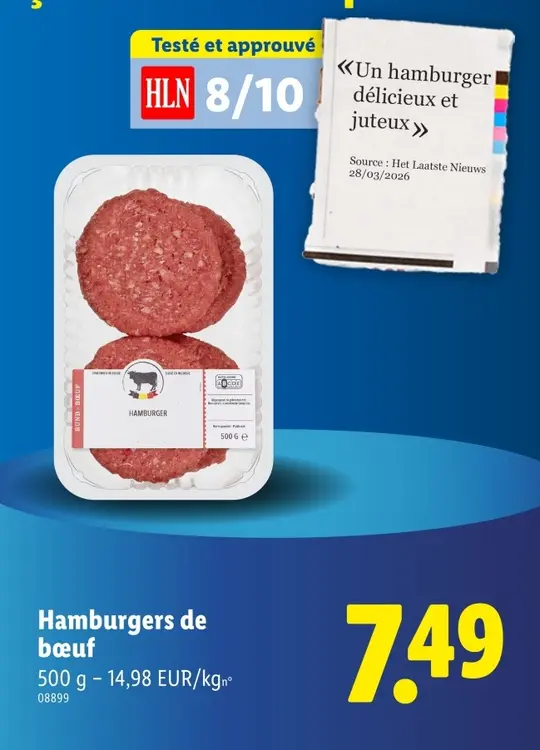 Offre: Hamburgers de bœuf
