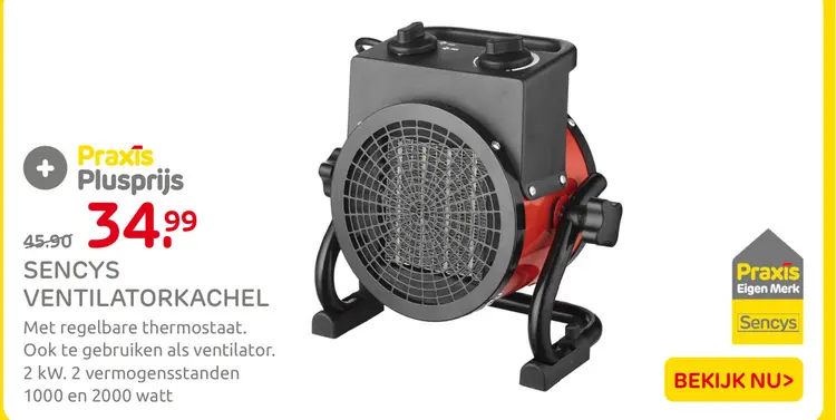 Aanbieding: Sencys ventilatorkachel