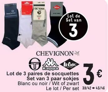 Offre: Lot de 3 paires de socquettes