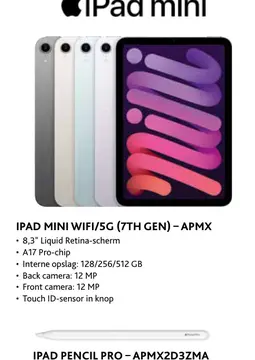Aanbieding: Ipad mini wifi/5g (7th gen) - apmx