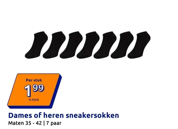 Aanbieding: Dames of heren sneakersokken