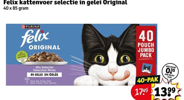 Aanbieding: Felix kattenvoer selectie in gelei Original