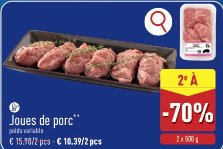 Offre: Joues de porc