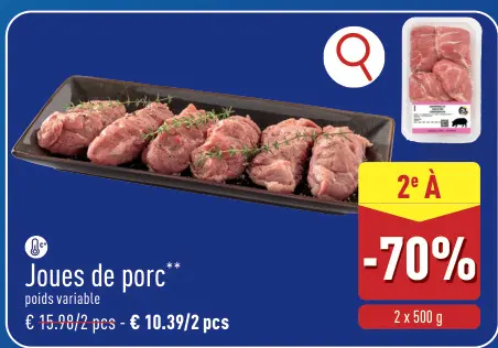 Offre: Joues de porc