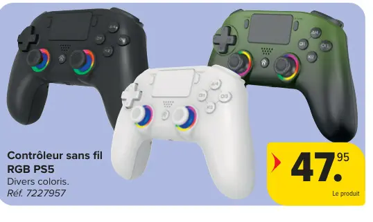 Offre: Contrôleur sans fil RGB PS5