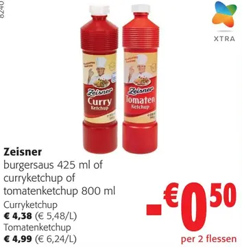 Aanbieding: Zeisner burgersaus of curryketchup of tomatenketchup