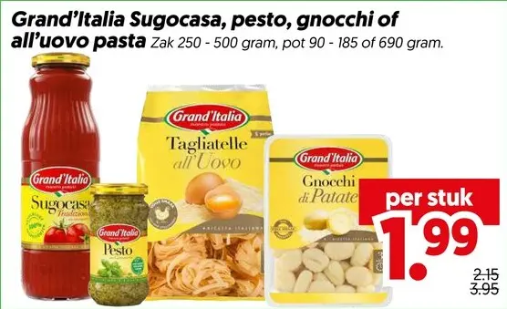 Aanbieding: Sugocasa, pesto, gnocchi of all’uovo pasta