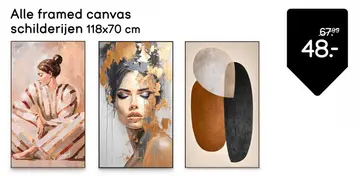 Aanbieding: Alle framed canvas schilderijen 118x70 cm