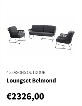 Aanbieding: Lounge set - Belmond - Instant Grey