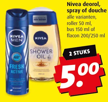 Aanbieding: Nivea deorol, spray of douche