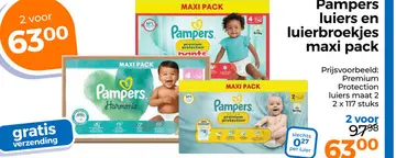 Aanbieding: Pampers luiers en luierbroekjes maxi pack
