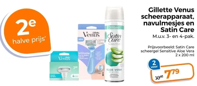 Aanbieding: Gillette Venus scheerapparaten, navulmesjes en Satin Care