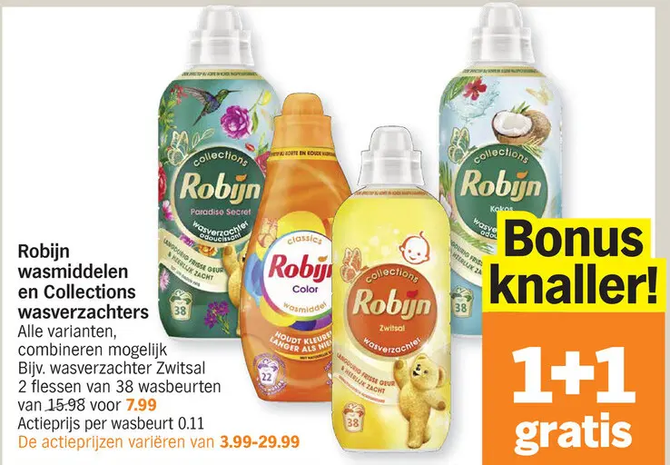 Promotie: Robijn wasmiddelen en Collections wasverzachters