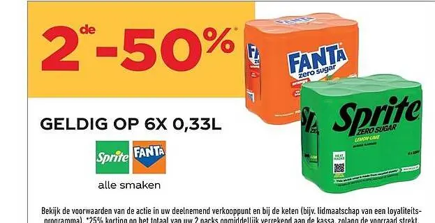 Promotie: Sprite & Fanta Zero Sugar