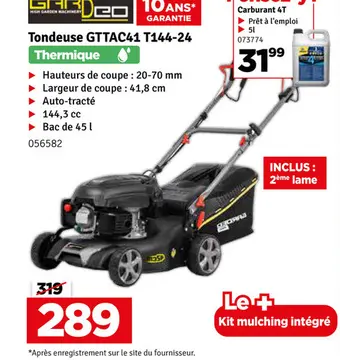Offre: Tondeuse GTTAC41 T144-24