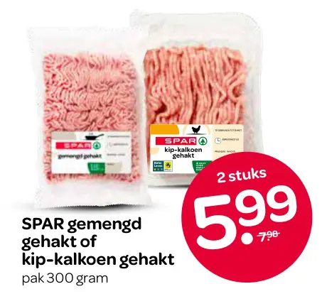 Aanbieding: Gemengd gehakt of kip-kalkoen gehakt
