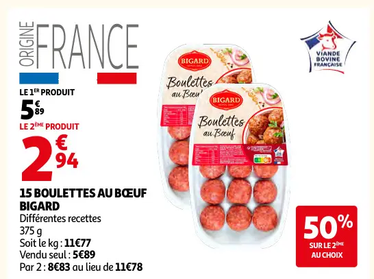 Offre: 15 boulettes au bœuf