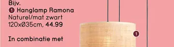 Aanbieding: Hanglamp Romana - naturel - Ø35x120 cm