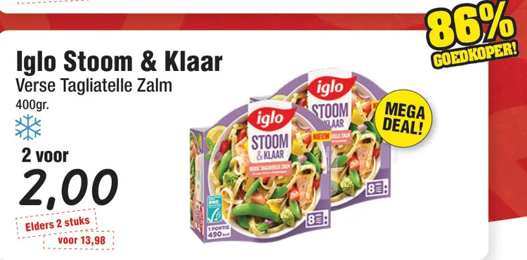 Aanbieding: Stoom & Klaar Verse Tagliatelle Zalm