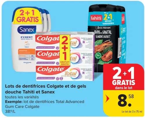Offre: Dentifrices et gels douche
