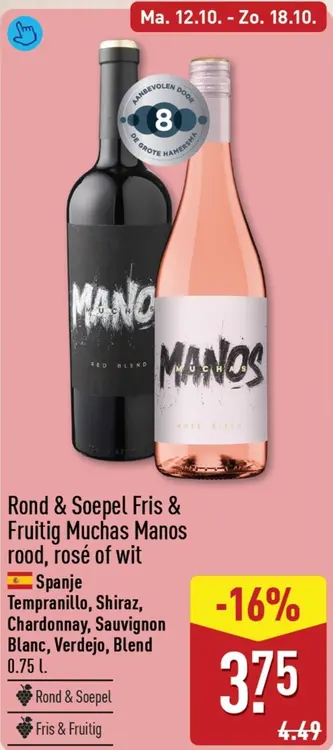 Aanbieding: Muchas Manos Rood, rosé of wit