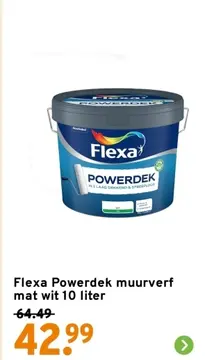 Aanbieding: Flexa Powerdek muurverf mat wit